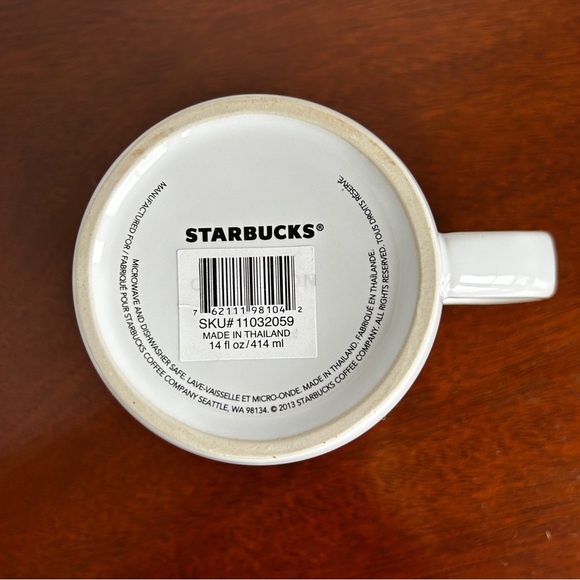 STARBUCKS 2013 Holiday Collection Siren Mermaid Logo Ceramic Mugs Set of 2 - Picture 13 of 15